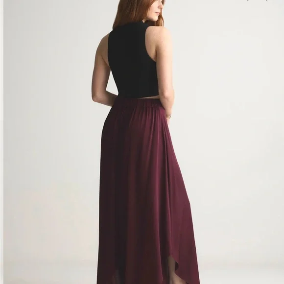 Quince Silk Wide-Leg Palazzo Pants (wine) - Picture 5 of 6
